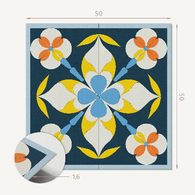 Quadratische wandpaneel Blumenmuster