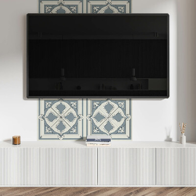 Quadratische wandpaneel selbstklebend Blumenmotiv auf Fliesen