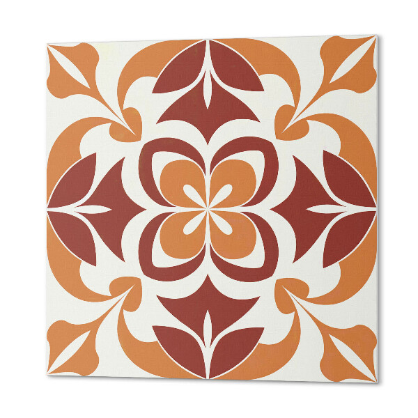 Quadratische wandpaneel selbstklebend Florales Design mit Blättern und Blüten