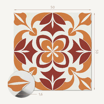 Quadratische wandpaneel selbstklebend Florales Design mit Blättern und Blüten