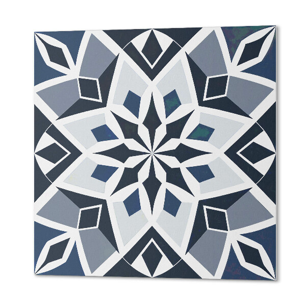 Quadratische wandpaneel selbstklebend Modernes Blumenmotiv mit Geometrie