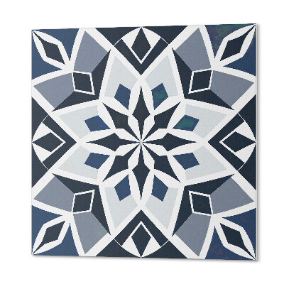 Quadratische wandpaneel selbstklebend Modernes Blumenmotiv mit Geometrie