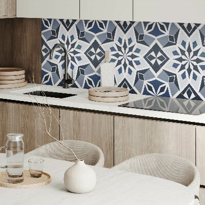 Quadratische wandpaneel selbstklebend Modernes Blumenmotiv mit Geometrie