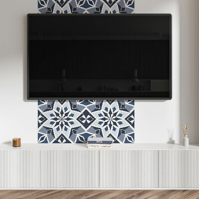 Quadratische wandpaneel selbstklebend Modernes Blumenmotiv mit Geometrie