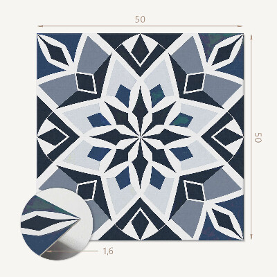 Quadratische wandpaneel selbstklebend Modernes Blumenmotiv mit Geometrie