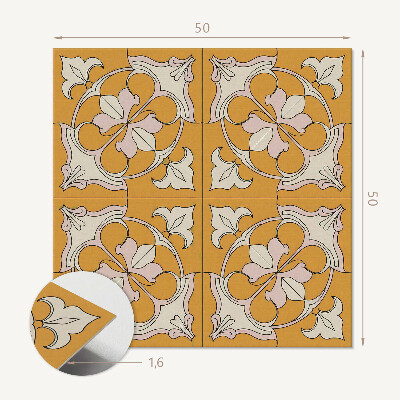 Quadratische wandpaneel Blumen im Mosaikstil