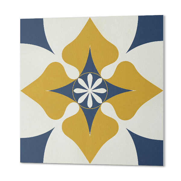 Quadratische wandpaneel Harmonie der Blumen in einem symmetrischen Stil