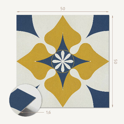Quadratische wandpaneel Harmonie der Blumen in einem symmetrischen Stil
