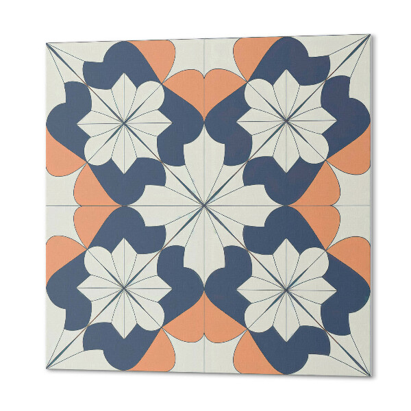Quadratische wandpaneel selbstklebend Blumen im modernen geometrischen Stil