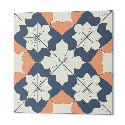 Quadratische wandpaneel selbstklebend Blumen im modernen geometrischen Stil
