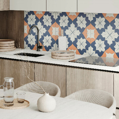 Quadratische wandpaneel selbstklebend Blumen im modernen geometrischen Stil