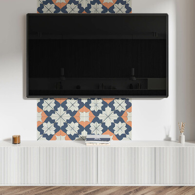 Quadratische wandpaneel selbstklebend Blumen im modernen geometrischen Stil