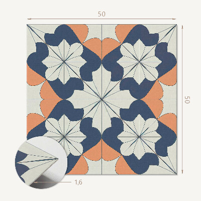 Quadratische wandpaneel selbstklebend Blumen im modernen geometrischen Stil