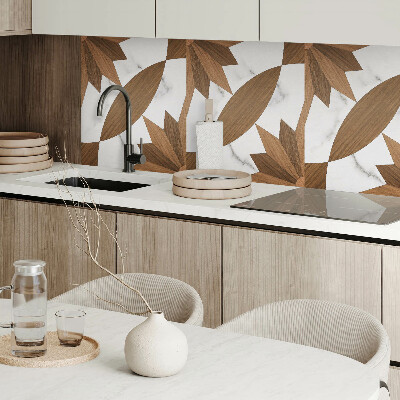 Quadratische wandpaneel Geometrische Kombination mit Holzelementen