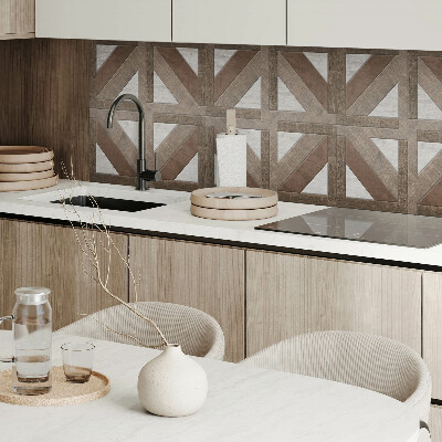 Quadratische wandpaneel selbstklebend Holz- und Betonmuster in Harmonie