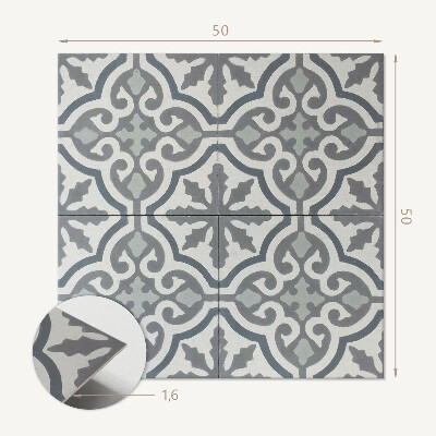 Quadratische wandpaneel Muster von Ornamenten in einer Mosaikkomposition