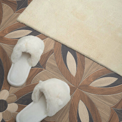 Quadratische wandpaneel selbstklebend Blumenmotiv mit Holzelementen