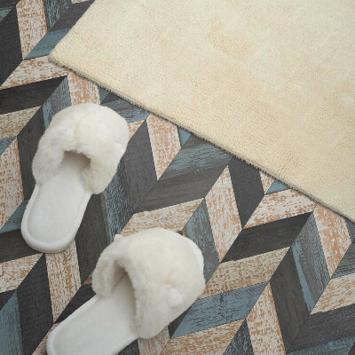Quadratische wandpaneel Geometrische Zickzackmuster mit einem Hauch von Holz