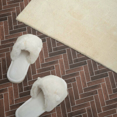 Quadratische wandpaneel Fischgrätenmuster im Holzdesign