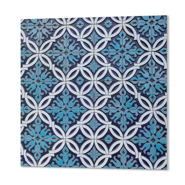 Quadratische wandpaneel Blumenmotiv im geometrischen Muster