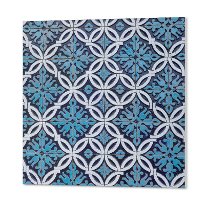 Quadratische wandpaneel Blumenmotiv im geometrischen Muster