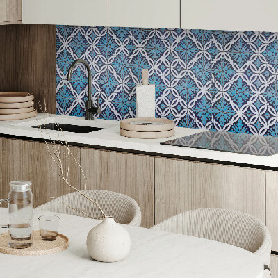 Quadratische wandpaneel Blumenmotiv im geometrischen Muster