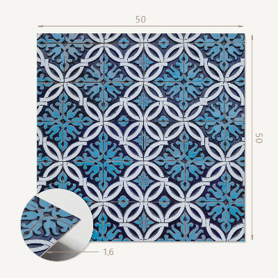 Quadratische wandpaneel Blumenmotiv im geometrischen Muster