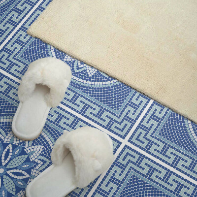 Quadratische wandpaneel selbstklebend Mosaik mit floralem Akzent