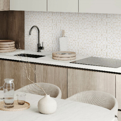 Quadratische wandpaneel selbstklebend Modernes Blumenmotiv mit geometrischen Formen