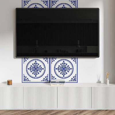 Quadratische wandpaneel Stilvolle Kreise mit floralen Details