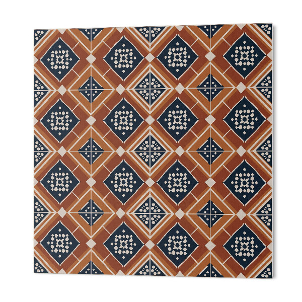 Quadratische wandpaneel Geometrisches Muster in Braun und Weiß