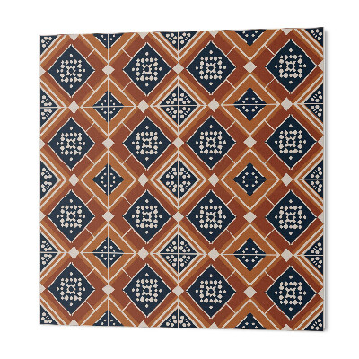 Quadratische wandpaneel Geometrisches Muster in Braun und Weiß