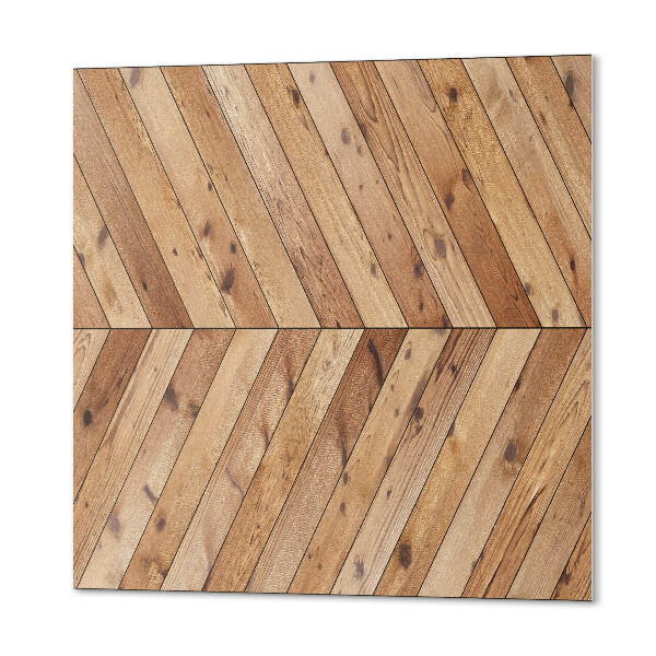 Quadratische wandpaneel Stilvolles diagonales Plankenmuster