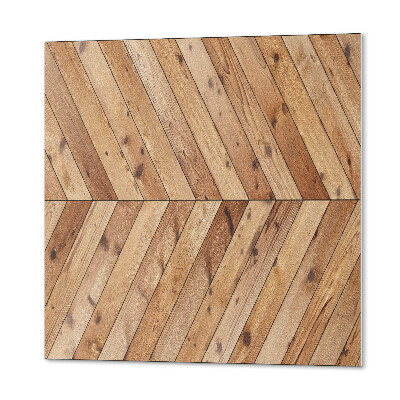 Quadratische wandpaneel Stilvolles diagonales Plankenmuster