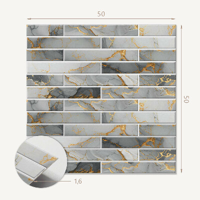 Quadratische wandpaneel selbstklebend Luxuriöses Marmordesign