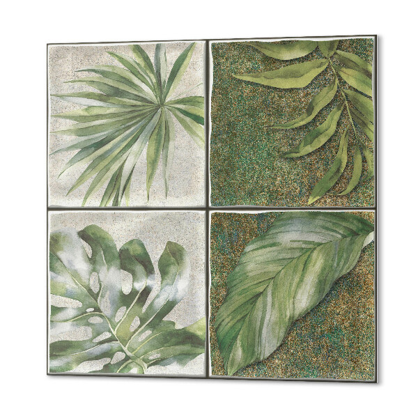 Quadratische wandpaneel Blatt-Fliesenmuster