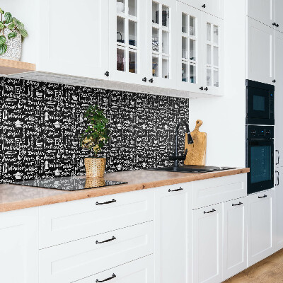 Wandpaneel Schwarz-weiße Küchenschilder