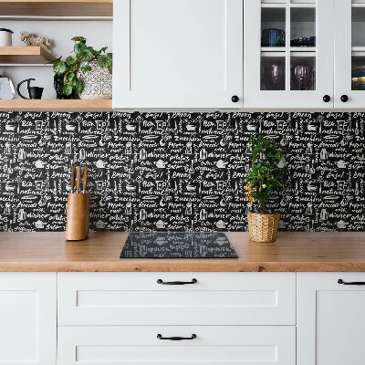 Wandpaneel Schwarz-weiße Küchenschilder