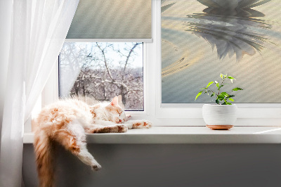 Fensterrollo innen Wasserlilien