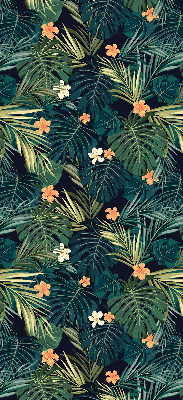 Rollo fenster Tropische Blätter und Blumen