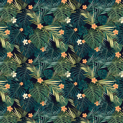 Rollo fenster Tropische Blätter und Blumen