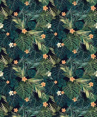 Rollo fenster Tropische Blätter und Blumen