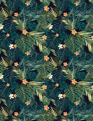 Rollo fenster Tropische Blätter und Blumen