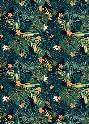 Rollo fenster Tropische Blätter und Blumen