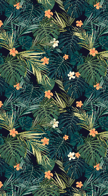 Rollo fenster Tropische Blätter und Blumen