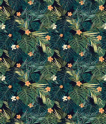 Rollo fenster Tropische Blätter und Blumen