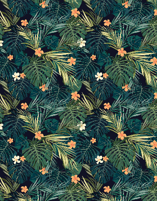 Rollo fenster Tropische Blätter und Blumen