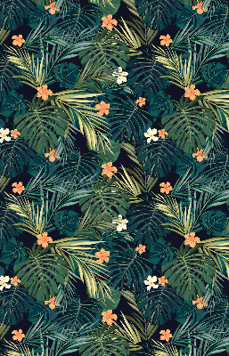 Rollo fenster Tropische Blätter und Blumen