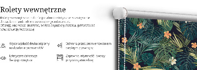 Rollo fenster Tropische Blätter und Blumen