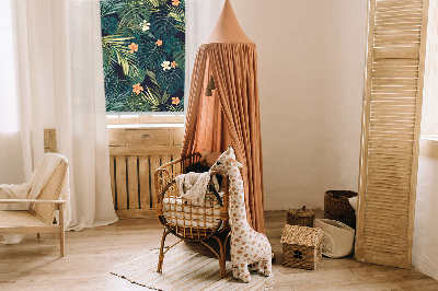 Rollo fenster Tropische Blätter und Blumen